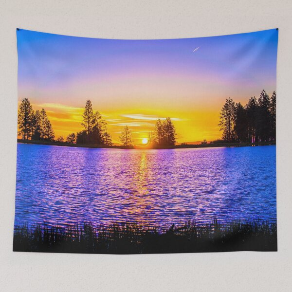 Item preview, WATERSCAPES #6 - Golden Sunset Reflected on Blue Lake designed and sold by DEL-Productions.
