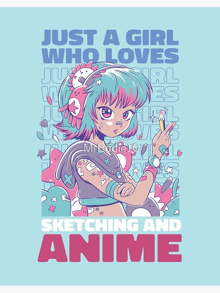 Anime cat girl Art Board Print by DerSenat