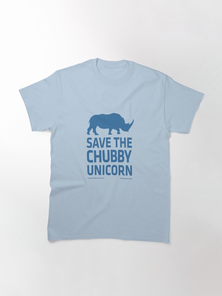 Thumbnail 3 of 7, Classic T-Shirt, Save The Chubby Unicorn - Blue designed and sold by everymedia.