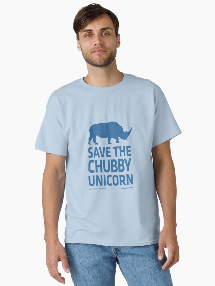 Thumbnail 2 of 7, Classic T-Shirt, Save The Chubby Unicorn - Blue designed and sold by everymedia.