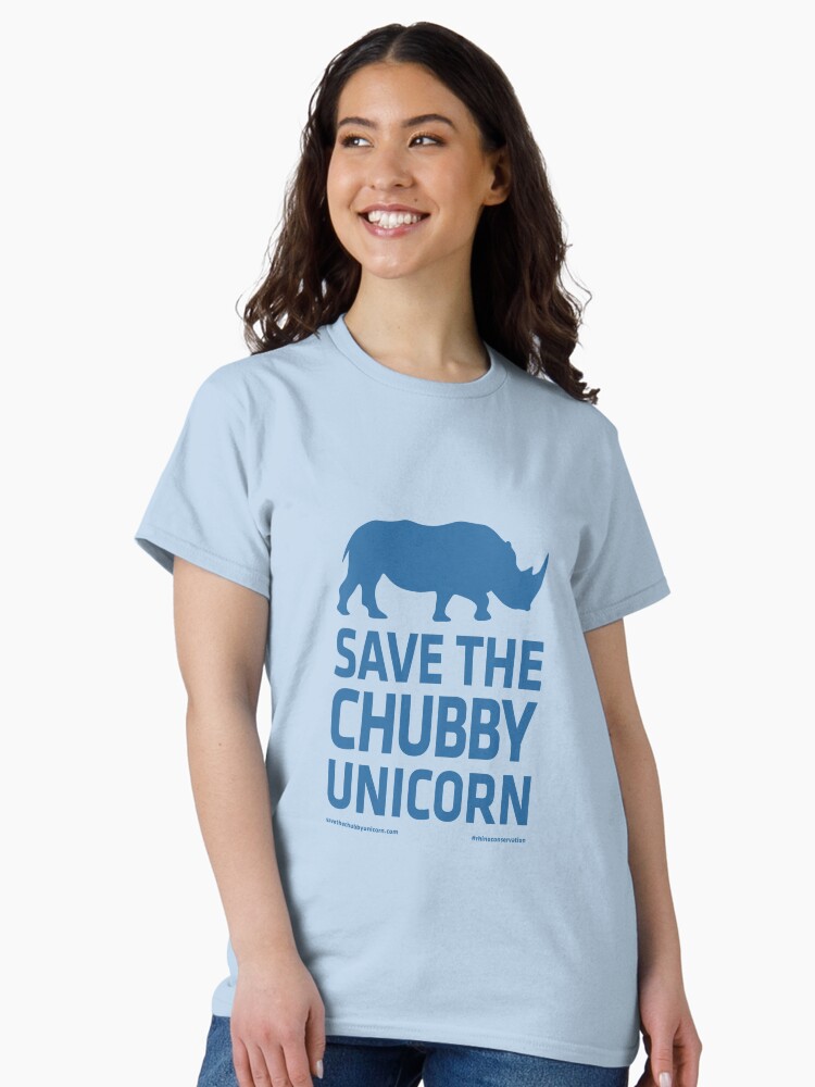 Thumbnail 1 of 7, Classic T-Shirt, Save The Chubby Unicorn - Blue designed and sold by everymedia.