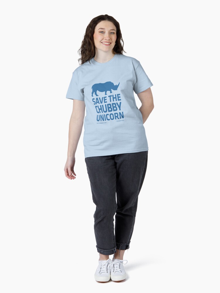 Thumbnail 4 of 7, Classic T-Shirt, Save The Chubby Unicorn - Blue designed and sold by everymedia.