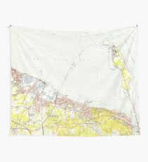 Vintage Map of Sandy Hook NJ (1954) Wall Tapestry