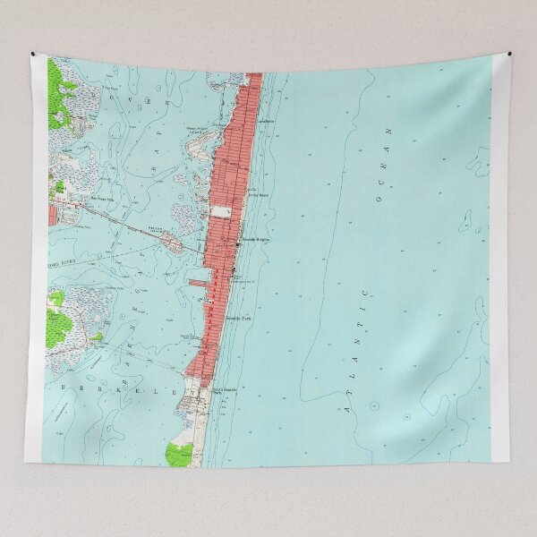 Item preview, Vintage Seaside Heights NJ Map (1953) designed and sold by BravuraMedia.