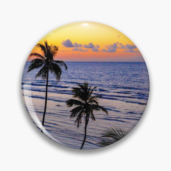 Item preview, WATERSCAPES #10 - Two Coconut Trees Silhouetted in Front of Grey Ocean designed and sold by DEL-Productions.