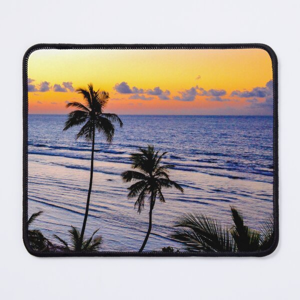 Item preview, WATERSCAPES #10 - Two Coconut Trees Silhouetted in Front of Grey Ocean designed and sold by DEL-Productions.