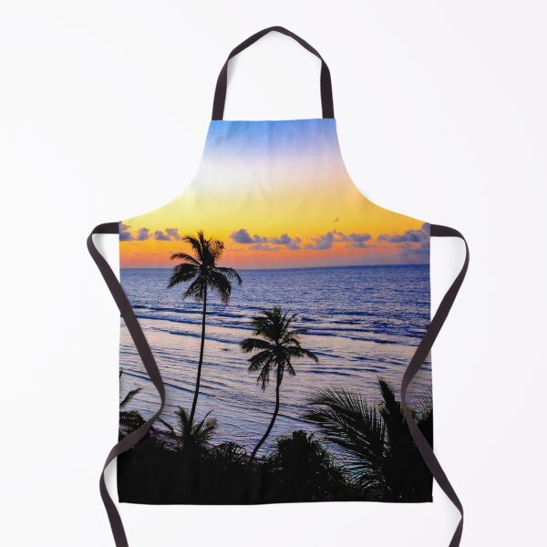Item preview, WATERSCAPES #10 - Two Coconut Trees Silhouetted in Front of Grey Ocean designed and sold by DEL-Productions.