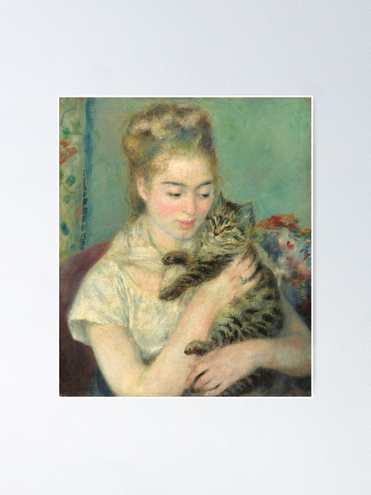 Poster 1841 1919 Titre De L Oeuvre Femme Avec Un Chat Date C 1875 Peinture A L Huile Sur Toile Femme Par Podartist Redbubble