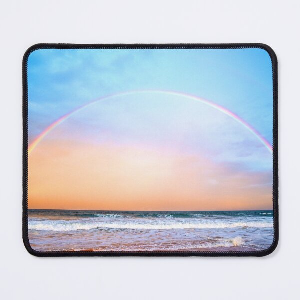 Item preview, WATERSCAPES #12 - Full Double Rainbow Over Blue Surf designed and sold by DEL-Productions.
