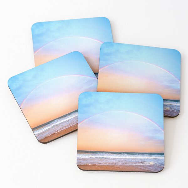 Item preview, WATERSCAPES #12 - Full Double Rainbow Over Blue Surf designed and sold by DEL-Productions.