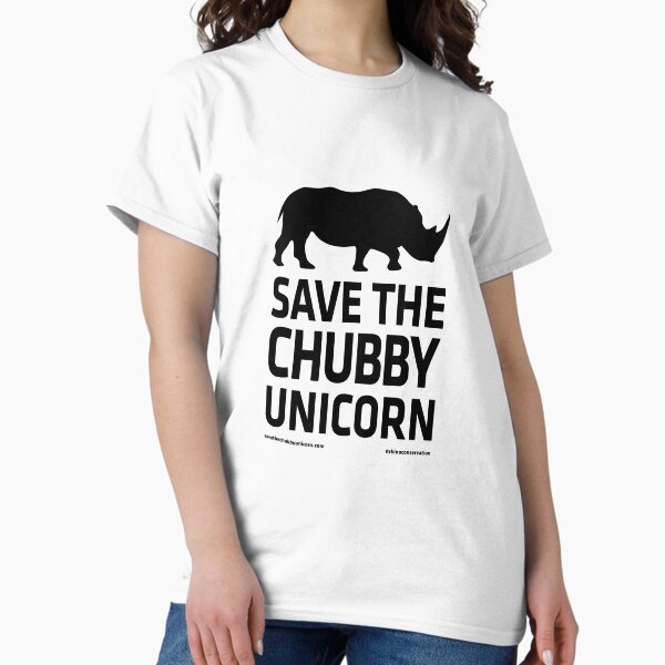 Save The Chubby Unicorn - Black Classic T-Shirt