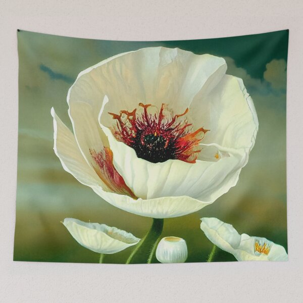 Item preview, Cream Poppies in a Smoky Field designed and sold by The Oracle of Surrealism Sublime Consciousness.