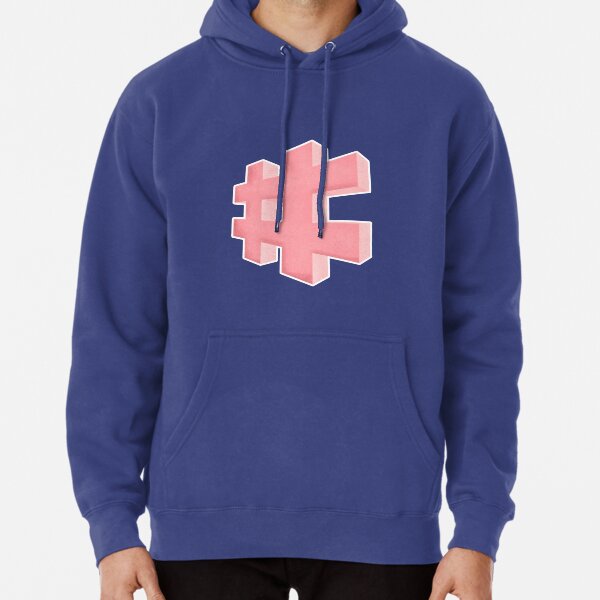 Pink grainy Hashtag Pullover Hoodie