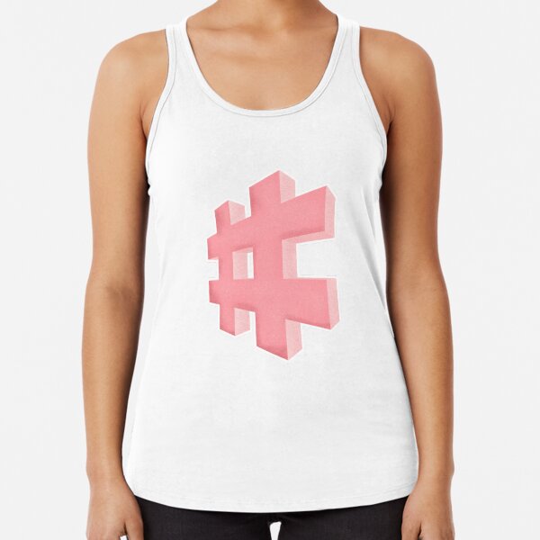 Pink grainy Hashtag Racerback Tank Top