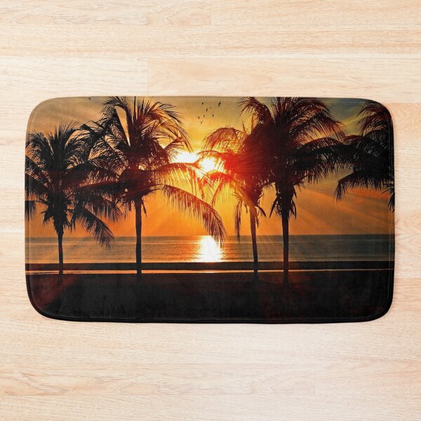 Item preview, WATERSCAPES #15 - Golden Sunrays Though Coconut Trees at Beach designed and sold by DEL-Productions.