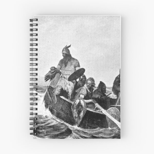 Artikelvorschau, Wikinger Landung in Island Illustration (1909) entworfen und verkauft von BravuraMedia.