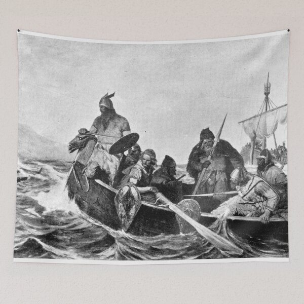 Item preview, Vikings Landing in Iceland Illustration (1909)  designed and sold by BravuraMedia.