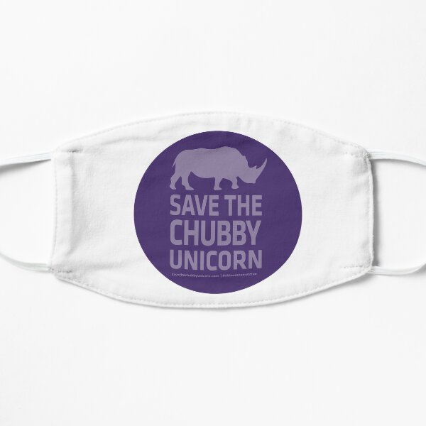 Save The Chubby Unicorn in a Purple Circle Flat Mask