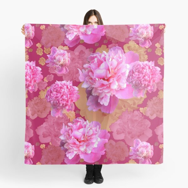 Pink Peonies Scarf