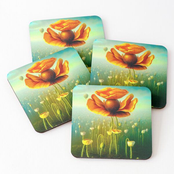 Item preview, Orange Surreal Poppies in a Smoky Field designed and sold by The Oracle of Surrealism Sublime Consciousness.