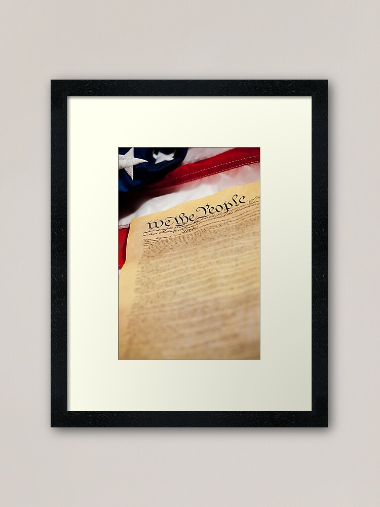 constitution tight focus on we the people framed art print by