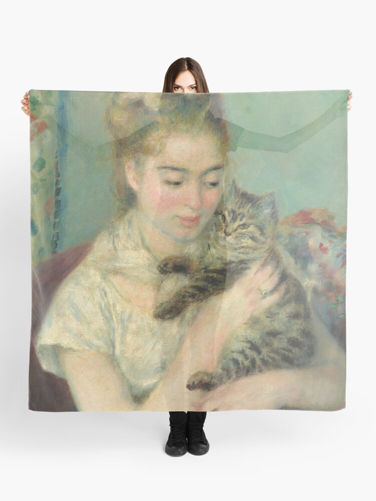 Foulard 1841 1919 Titre De L Oeuvre Femme Avec Un Chat Date C 1875 Peinture A L Huile Sur Toile Femme Par Podartist Redbubble