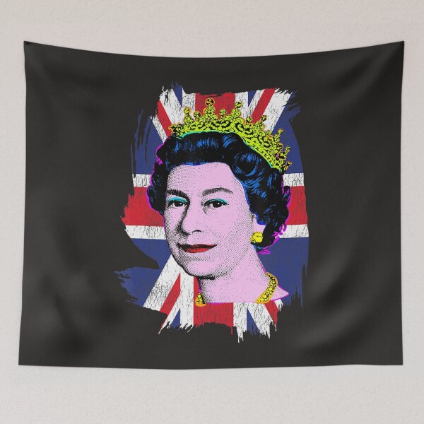 Item preview, British Queen Portrait Pop Art Union Jack Flag Queen of England  designed and sold by bagenajayib.