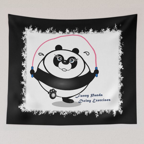 Item preview, Funny panda doing exercises designed and sold by Shirley cute art .