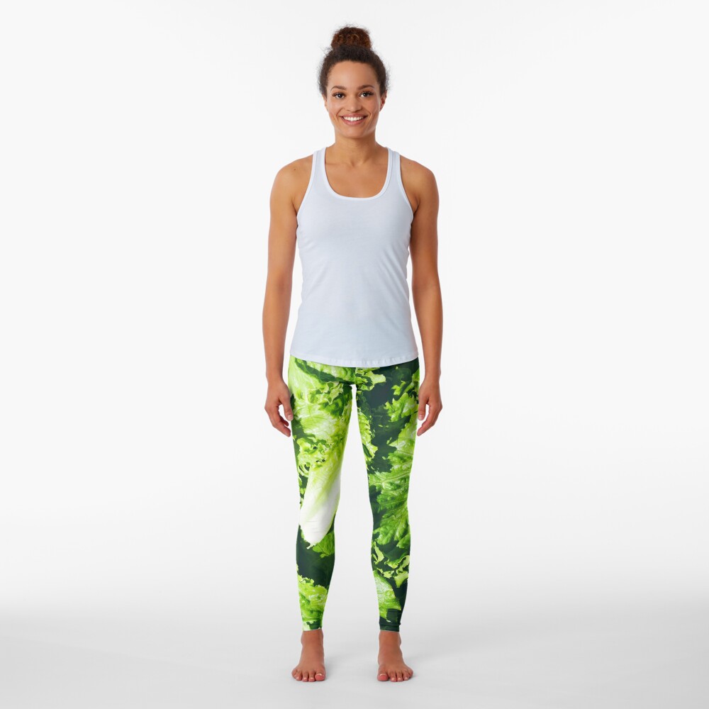 Ingredients: Overhead View Of Leaves Of Green Leaf Lettuce Leggings