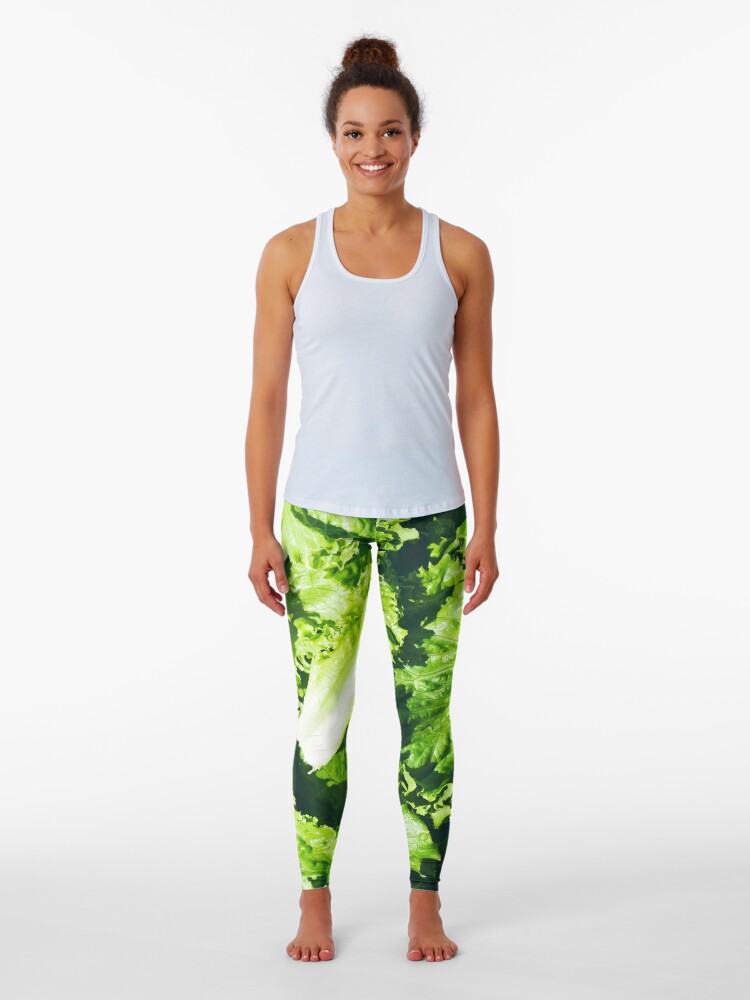 green leaf leggings
