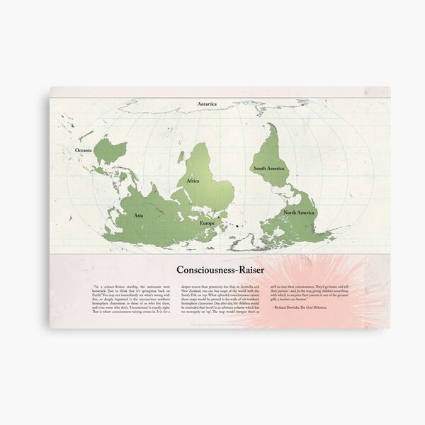 Consciousness-Raiser | South-Up Cartography Canvas Print