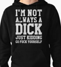 I'M NOT ALWAYS A DICK JUST KIDDING GO FUCK YOURSELF Pullover Hoodie