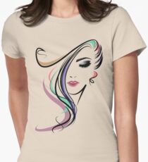 Girl Coloful Graphic 3d Women's Fitted T-Shirt