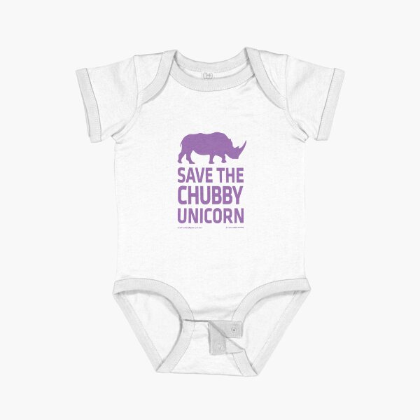 Save The Chubby Unicorn - Lilac Short Sleeve Baby One-Piece