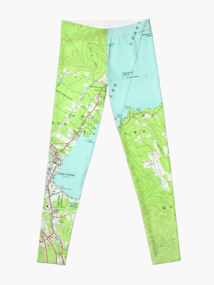 Alternate view of Vintage Map of Lake George New York (1966) 2 Leggings