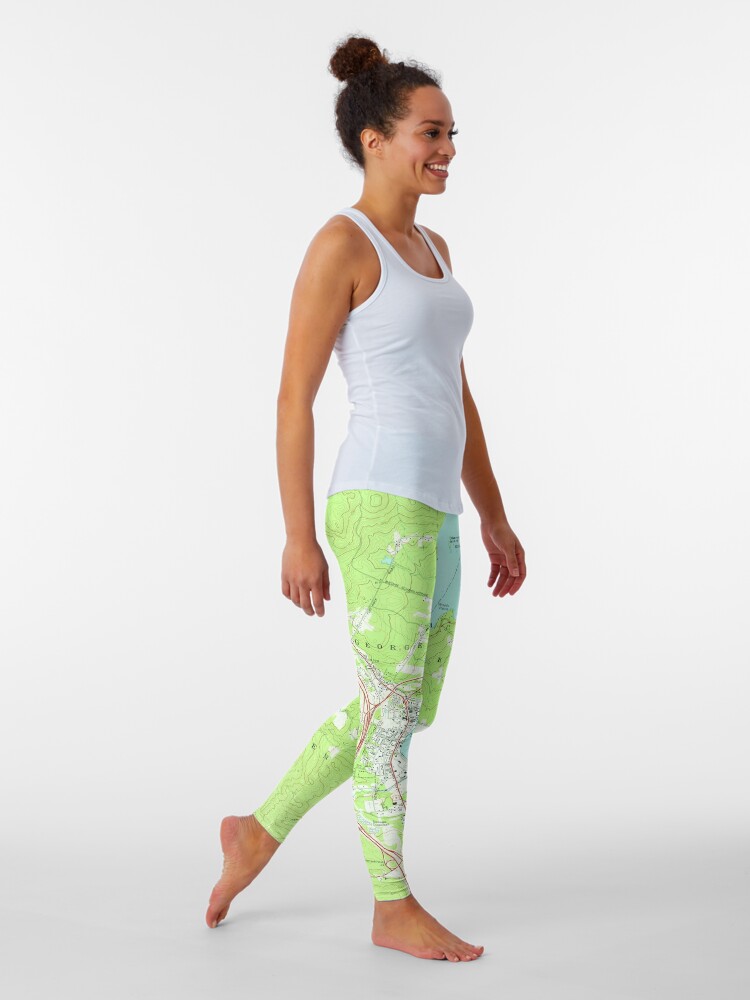Alternate view of Vintage Map of Lake George New York (1966) 2 Leggings