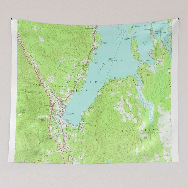 Item preview, Vintage Map of Lake George New York (1966) 2 designed and sold by BravuraMedia.