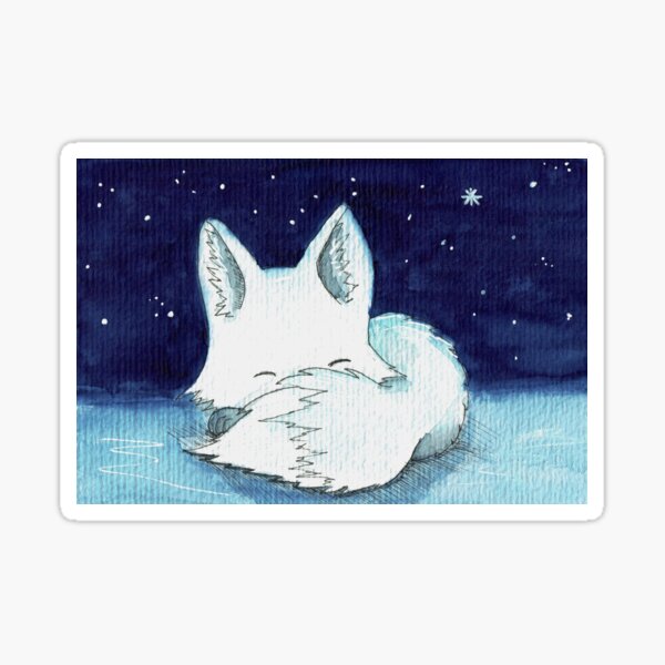 weißer Fuchs Sticker
