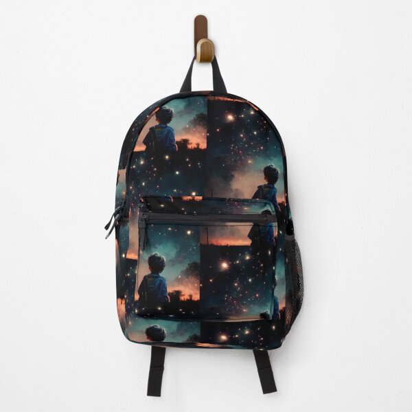 Item preview, a boy with a blue raincoat gazing into the night sky designed and sold by ElMafioso1000.