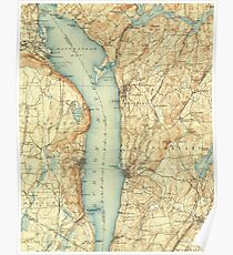 Vintage Map of Tarrytown NY & The Hudson River Poster