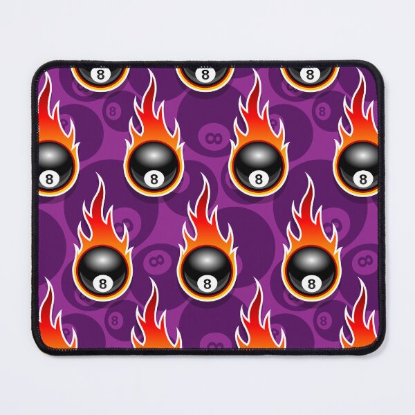 Item preview, Billiards Black 8 Ball 8-Ball Pocket Pool Snooker Flaming Fire Falling Hot Rod Flames Dark Blue designed and sold by Draculaura2009.
