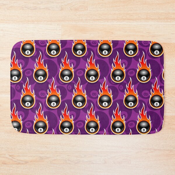 Item preview, Billiards Black 8 Ball 8-Ball Pocket Pool Snooker Flaming Fire Falling Hot Rod Flames Dark Blue designed and sold by Draculaura2009.