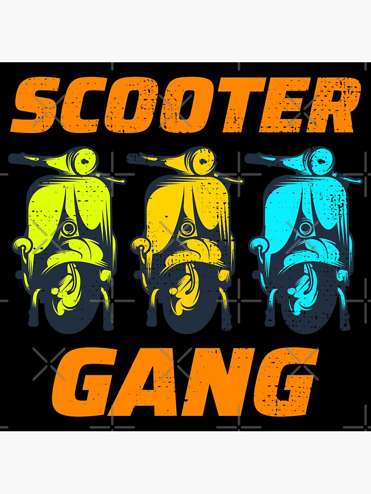 "Scooter Rider Gang Scootering Motorbike Moped Bike" Sticker for Sale