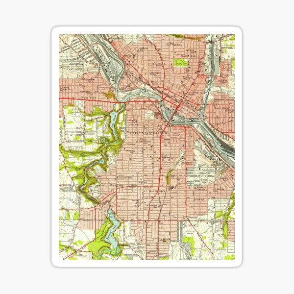 Youngstown Ohio Zip Code Map Youngstown Oh Map Gifts & Merchandise | Redbubble