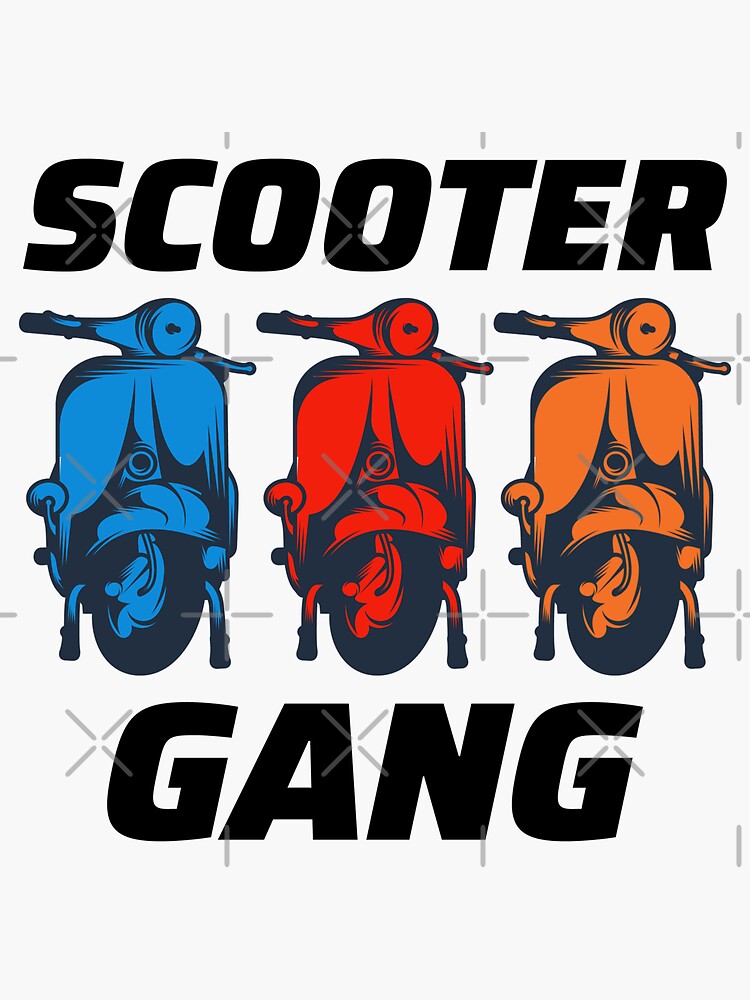"Scooter Rider Gang Scootering Motorbike Moped Bike" Sticker for Sale