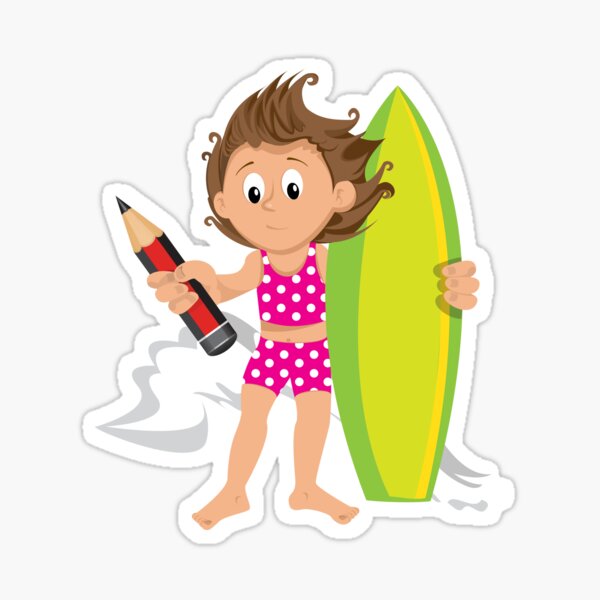 Cool Surfer-girl Sticker