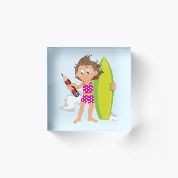 Cool Surfer-girl Acrylic Block