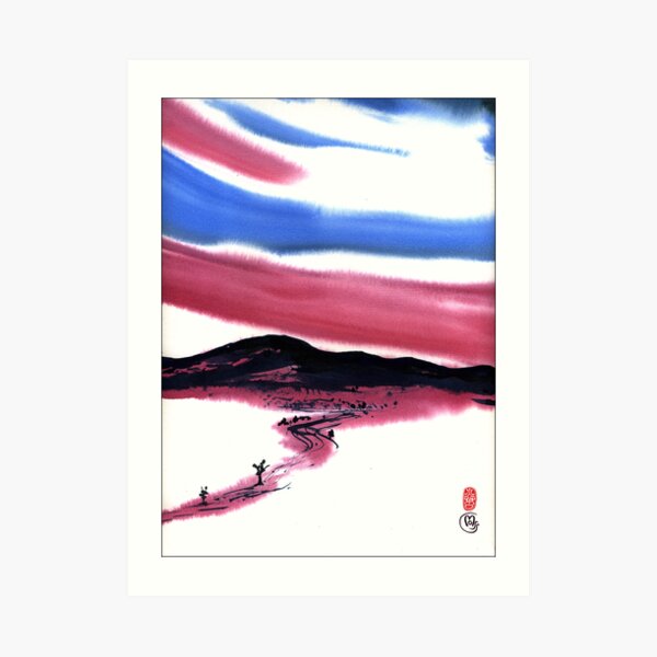 red sky in the morning Art Print