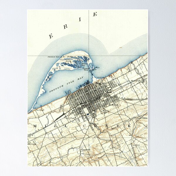 Item preview, Vintage Map of Erie Pennsylvania (1899)  designed and sold by BravuraMedia.