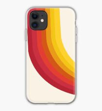 Vinilo o funda para iPhone 4-Sho: estilo retro de los años 70, retroceso, vibraciones, 1970, estilo moderno, decoración, arte, minimalista, arco iris, rayas